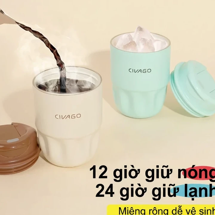 Cốc giữ nhiệt lót gốm nhỏ gọn | CIVAGO 10oz (295ml)