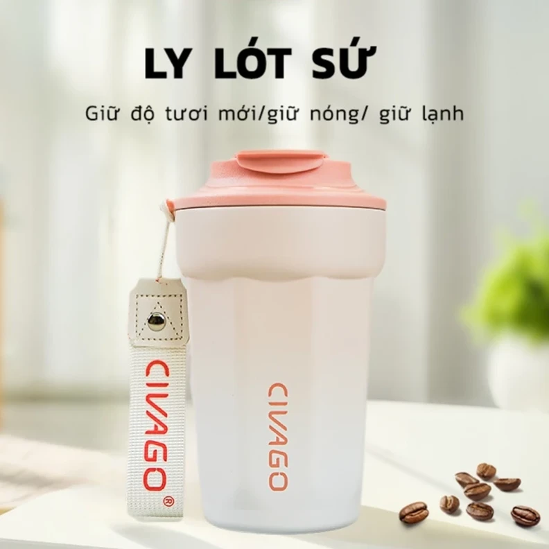  Cốc giữ nhiệt lót gốm | Thiết kế Classic | CIVAGO 13oz (400ml)